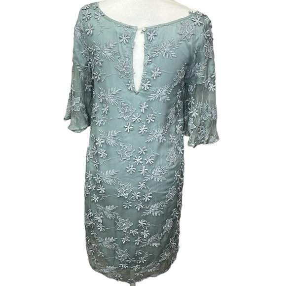 Sundance Chiffon Embroidered Dress Green - Picture 5 of 7